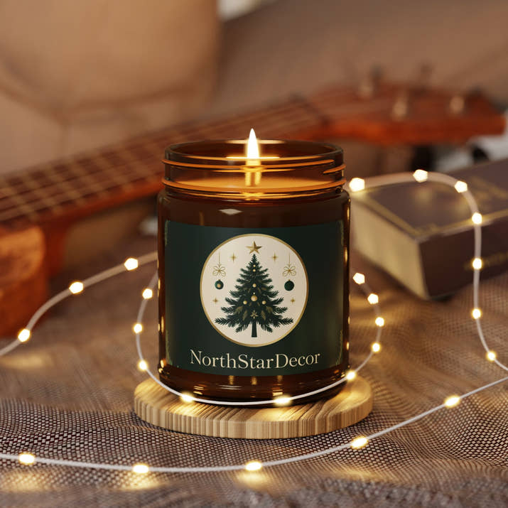 Scented Soy Candle (Multi-Size, Amber Jar)