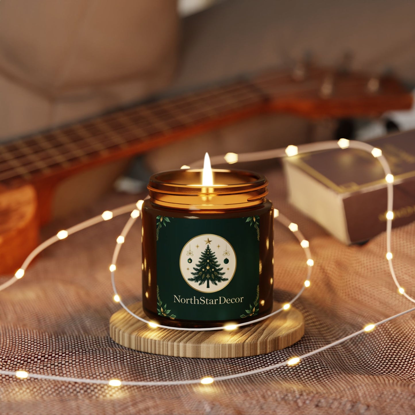 Scented Soy Candle (Multi-Size, Amber Jar)